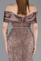 Light Brown Midi Beaded Party Dress ABK2453