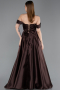 Brown Long Satin Evening Dress ABU5530