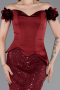 Burgundy Long Beaded Evening Dress ABU5616
