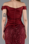 Burgundy Long Beaded Evening Dress ABU5616