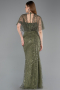 Olive Drab Long Beaded Evening Dress ABU5718