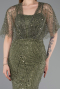 Olive Drab Long Beaded Evening Dress ABU5718