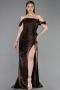 Brown Long Chiffon Evening Dress ABU5974
