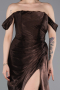 Brown Long Chiffon Evening Dress ABU5974