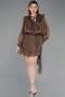 Mini Brown Chiffon Cocktail Dress ABK2617