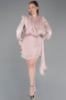 Mini Powder Color Chiffon Cocktail Dress ABK2617