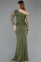 Olive Drab Long Dantelle Evening Dress ABU5618