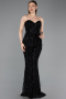 Long Black Scaly Evening Dress ABU5978
