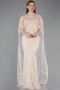 Gold Strapless Shawl Stoned Long Evening Gown ABU4517