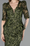 Olive Drab Long Scaly Evening Dress ABU5621