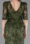 Olive Drab Long Scaly Evening Dress ABU5621