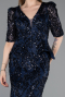 Navy Blue Long Scaly Evening Dress ABU5621
