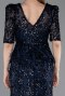 Navy Blue Long Scaly Evening Dress ABU5621