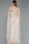 Gold Strapless Shawl Stoned Long Evening Gown ABU4517