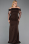 Long Brown Formal Plus Size Dress ABU6103