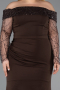 Long Brown Formal Plus Size Dress ABU6103