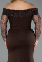 Long Brown Formal Plus Size Dress ABU6103