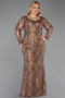 Long Copper Scaly Formal Plus Size Dress ABU5937