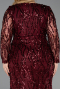 Burgundy Long Scaly Formal Plus Size Dress ABU5937