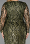 Olive Drab Long Scaly Formal Plus Size Dress ABU5937