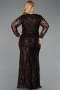 Brown Long Scaly Formal Plus Size Dress ABU5937