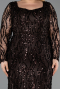 Brown Long Scaly Formal Plus Size Dress ABU5937