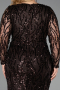Brown Long Scaly Formal Plus Size Dress ABU5937