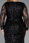 Long Black Scaly Formal Plus Size Dress ABU5937