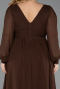 Brown Long Chiffon Oversized Evening Dress ABU1988