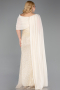Gold Long Beaded Plus Size Evening Dress ABU5819