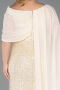 Gold Long Beaded Plus Size Evening Dress ABU5819