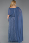 Indigo Long Beaded Plus Size Evening Dress ABU5819