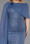 Indigo Long Beaded Plus Size Evening Dress ABU5819