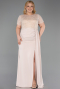 Long Beige Dantelle Plus Size Evening Dress ABU6102