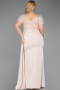 Long Beige Dantelle Plus Size Evening Dress ABU6102