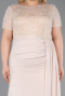 Long Beige Dantelle Plus Size Evening Dress ABU6102