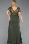 Long Olive Drab Dantelle Plus Size Evening Dress ABU6102