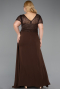 Long Brown Dantelle Plus Size Evening Dress ABU6102