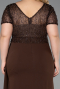 Long Brown Dantelle Plus Size Evening Dress ABU6102