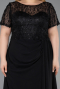Long Black Dantelle Plus Size Evening Dress ABU6102