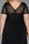 Long Black Dantelle Plus Size Evening Dress ABU6102