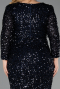Long Navy Blue Scaly Plus Size Evening Dress ABU6074