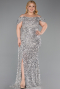 Beige Long Plus Size Evening Gown ABU5232