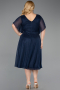 Midi Navy Blue Plus Size Cocktail Dress ABK2622