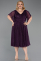Midi Purple Plus Size Cocktail Dress ABK2622
