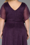 Midi Purple Plus Size Cocktail Dress ABK2622