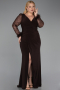 Brown Long Oversized Evening Dress ABU2976
