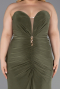 Long Olive Drab Plus Size Evening Gown ABU6097