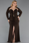 Long Brown Plus Size Evening Gown ABU6097
