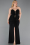 Long Black Plus Size Evening Gown ABU6097